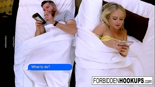 Sexy blonde fucks her horny step-brother