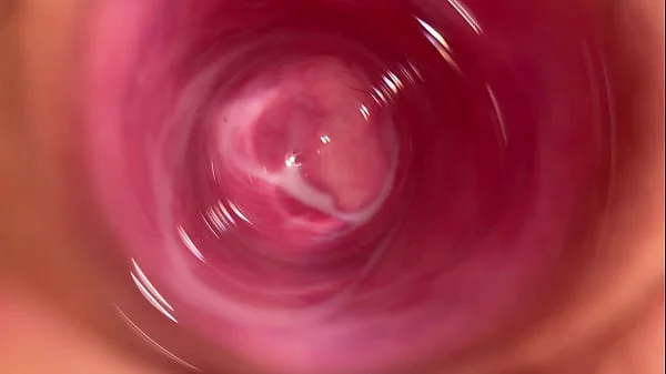 Camera deep inside Mia's vagina
