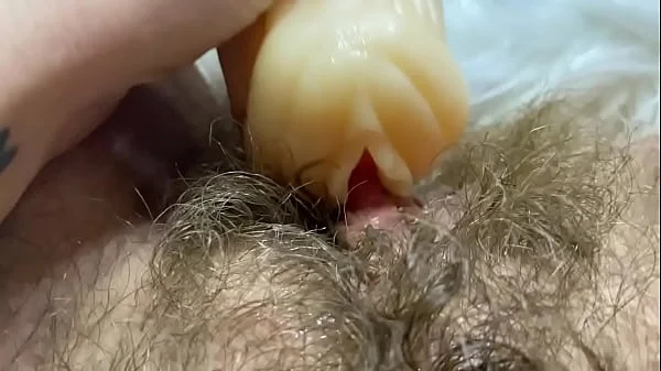 Huge erected clitoris fucking vagina deep inside big orgasm
