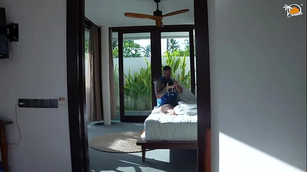 Emotional sex of an amateur couple in a hotel in Bali