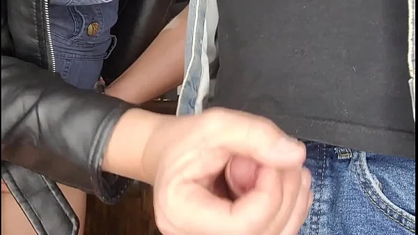 Biker chick gives me a tight handjob that leads to massive cumshot