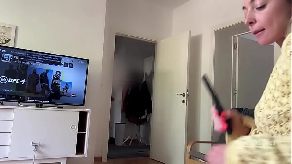 Mother caught us when my tinny stepsister have sucked my dick. She contined when mom was on kitchen.