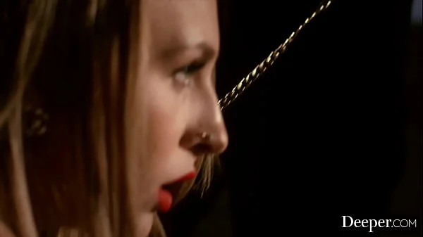 Deeper. Submissive Angel is leashed & punished by her master