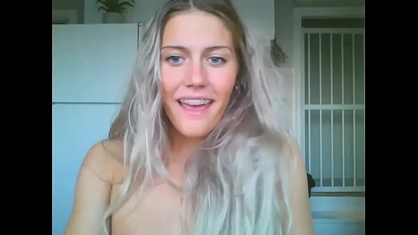 dumb blonde girl playing sexy on video haha