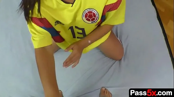 Step brother needs his lucky Colombia shirt to watch Copa America but what's to do when horny step sis wants fucks?