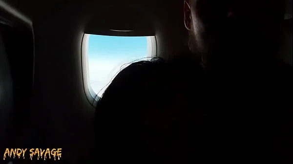 PUBLIC fingering asian on an airplane MILE HIGH CLUB