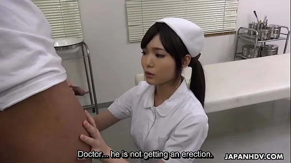 Japanese nurse Shino Aoi blows a patient's dick in the doctor's office uncensored.