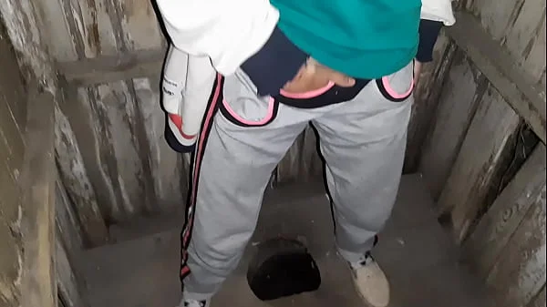 I caught my neighbor masturbating in the toilet on the street and I joined her - Lesbian Illusion Girls
