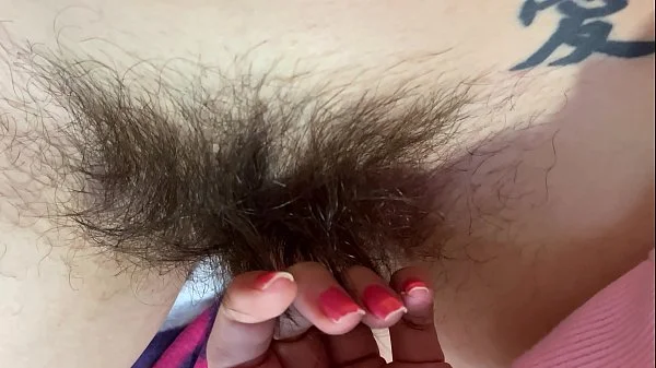 extreme close up on my hairy pussy huge bush 4k HD video hairy fetish