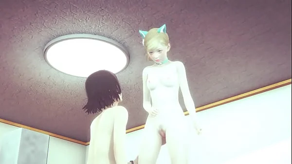 Hentai Uncensored - Blonde catgirl and friend get fucked several times - Japanese Asian Manga Anime Film Game Porn