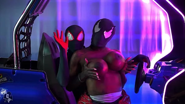 Spiderman Across The Pussy Universe Starring Ebony Mystique & Gibby The Clown