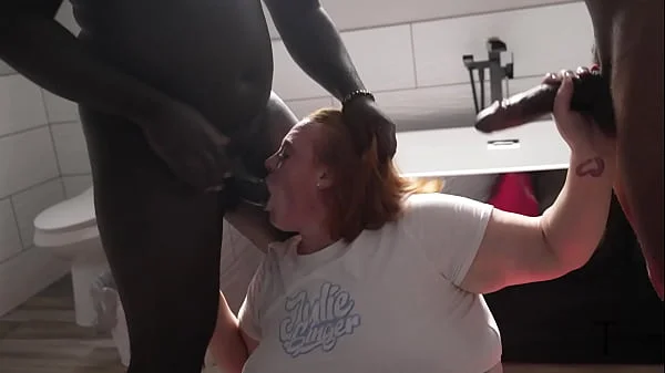 Slutty RedHead SSBBW JULIE GONGER GETS BBC BUKKAKE BLOWBANG