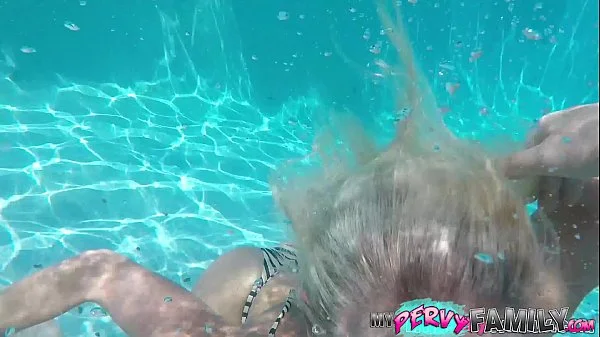 Hot Blonde stepSister Fucks in the Pool