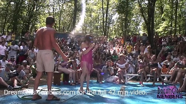 No Rules Wet T-shirt Contest At A Nudist Resort