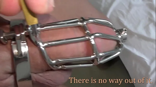 Cock Cage, Chastity Belt locked pissing BDSM Toys Man Urethral Sounding. Peeing Cumshot Wet Pissy