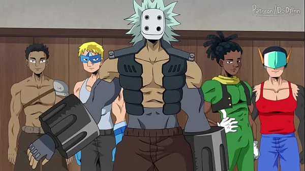 2 teens gaging on gang bang (my hero academia hentai)