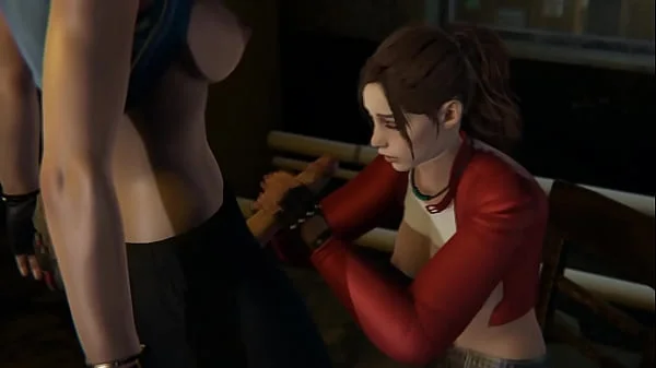 Futa Resident Evil - Claire Redfield gets creampied by Jill Valentine - 3D Porn