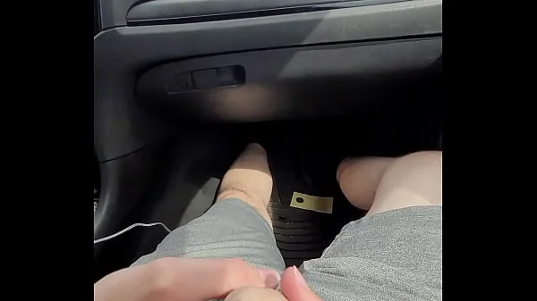 public car handjob and cumshot in mouth blowjob