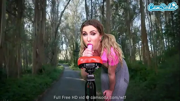 Sexy Paige Owens has her first anal dildo bike ride