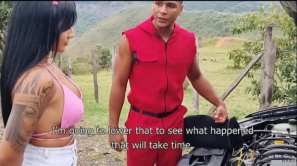 Fucked outdoors with a mechanic - Mariana Martix