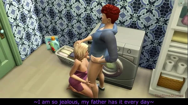 Sims 4, my voice, Seducing milf step mom was fucked on washing machine by her step son