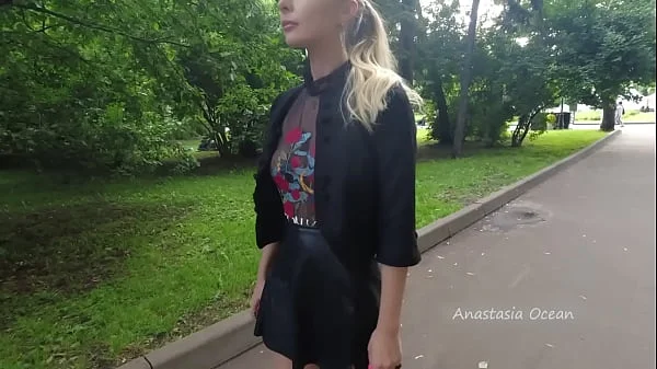 Public walk in transparent t-shirt in peak hour