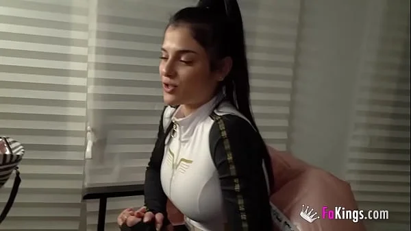 Innocent but busty babe gets her welcome to porn with a BIG COCK