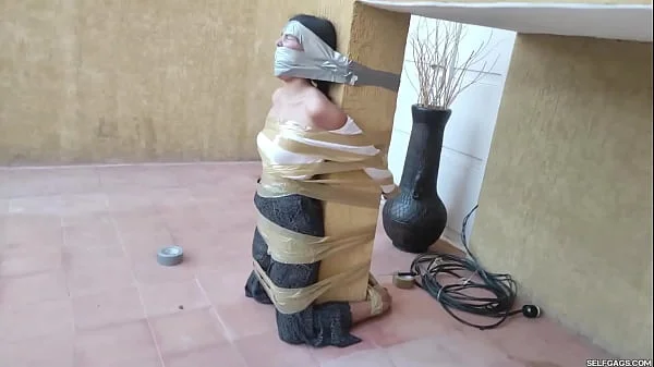 Christian Girl Duct Taped To Pillar And Gagged Tight